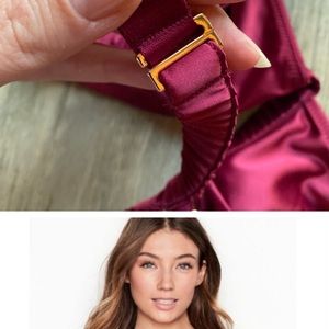 Ruby Red Satin Victoria's Secret Strappy Bralette